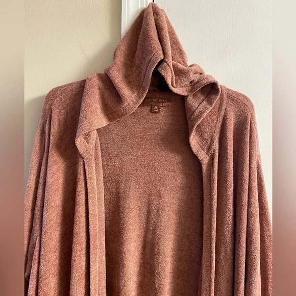 Barefoot Dreams CozyChic Ultra Lite in Brown sweater cardigan hooded 3X - Picture 3 of 8